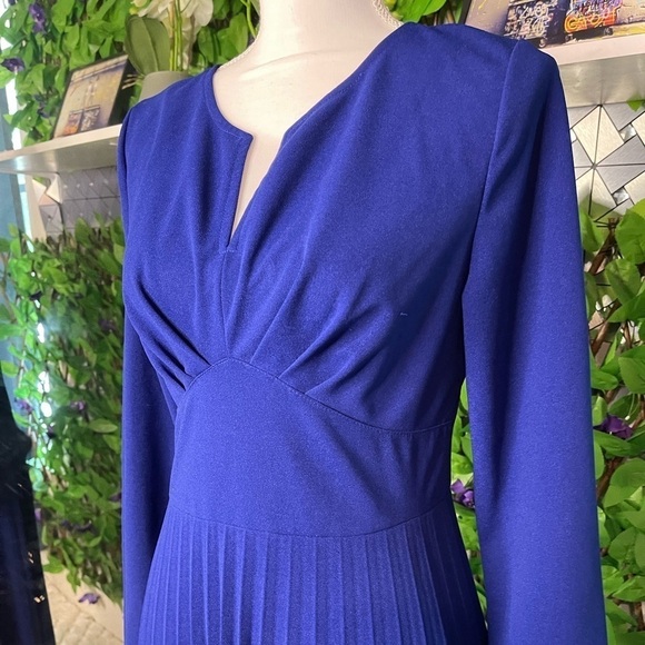 SHEIN Sweetheart Neck Pleated Hem Cobalt Blue Dress Women’s Large 8/10 - Picture 4 of 15